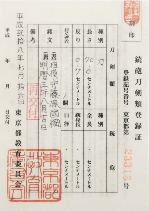Antique Japanese Sword Daisho Signed by Kunitsuna/ Kuniyuki<br> NBTHK <span style="color: #ff0000;"><strong>Tokubetsu Hozon</strong></span> and <span style="color: #ff0000;">Hozon</span> Certificate - Image 46