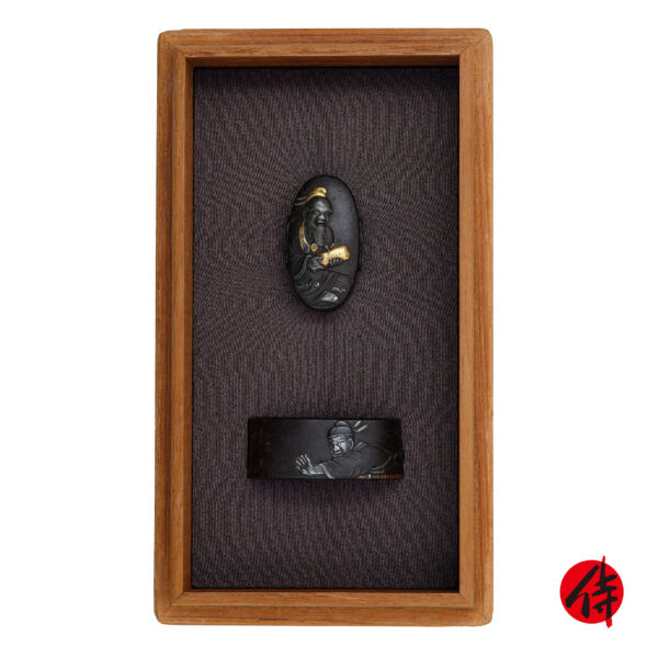 Antique Fuchi Kashira for Samurai Sword with NBTHK <strong><span style="color: #ff0000;">Hozon</span></strong> Certificate (F-31)