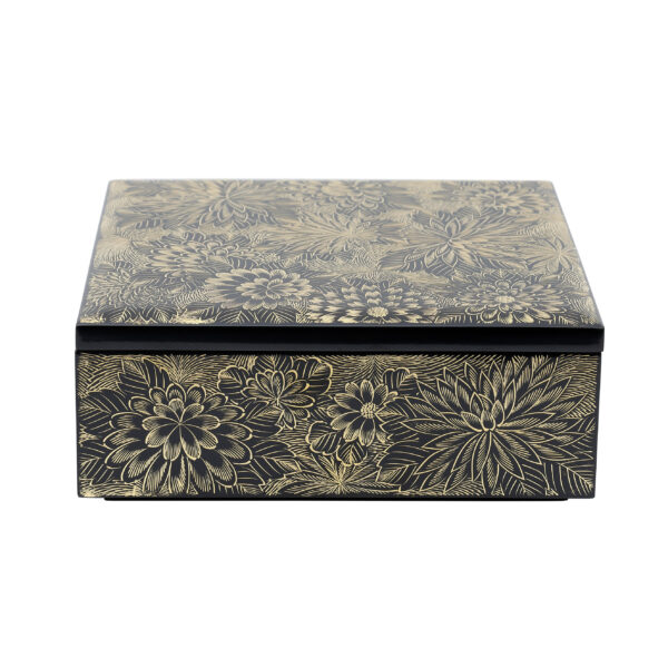 Japanese wooden lacquer box-Kiku Dukushi Zu<br>(Bunko-11) - Image 5
