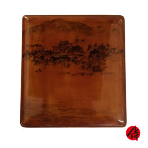 Japanese lacquer box-Urushi Nuri Suzuri Bako Landscape (Suzuribako-03)