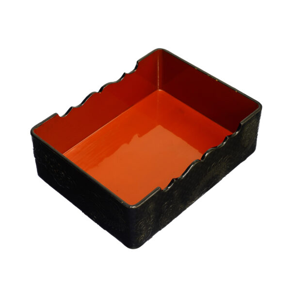 Japanese wooden lacquer box-Bunko Souryu Zu (Bunko-08) - Image 5