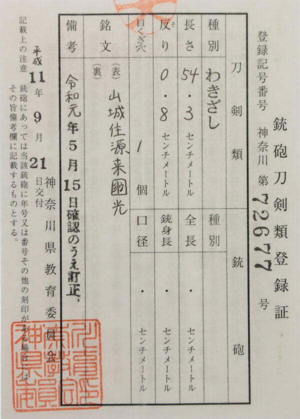 Antique Japanese Sword Wakizashi Signed by Kunimitsu <br>NBTHK <span style="color: #ff0000;"><strong> Tokubetsu Hozon</strong> </span>Certificate - Image 21