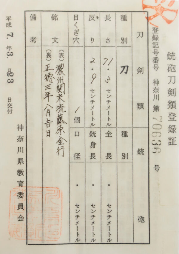 Antique Japanese Sword Katana Signed by Fujiwara Kaneyuki<br> NBTHK<span style="color: #ff0000;"><strong> Tokubetsu Hozon</strong> </span>Certificate - Image 21