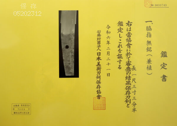 Antique Japanese Sword Wakizashi Attributed to Kanetane<br>NBTHK <span style="color: #ff0000;"> Hozon</span> Certificate - Image 23