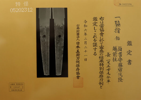 Antique Japanese Sword Wakizashi Signed by Hirotaka<br>NBTHK <span style="color: #ff0000;"><strong> Tokubetsu Hozon</strong> </span>Certificate - Image 28