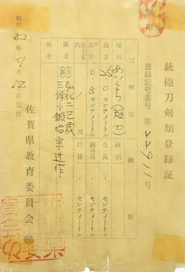 Antique Japanese Sword Tanto Signed by Munechika<br> NBTHK <span style="color: #ff0000;">Hozon </span>Certificate - Image 19