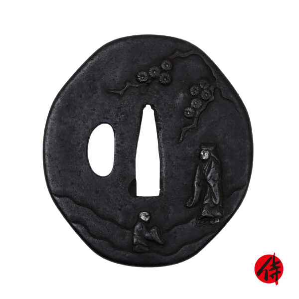 Antique Tsuba for Samurai Sword with Nihon Tousougu Kenkyukai Certificate (T-658)