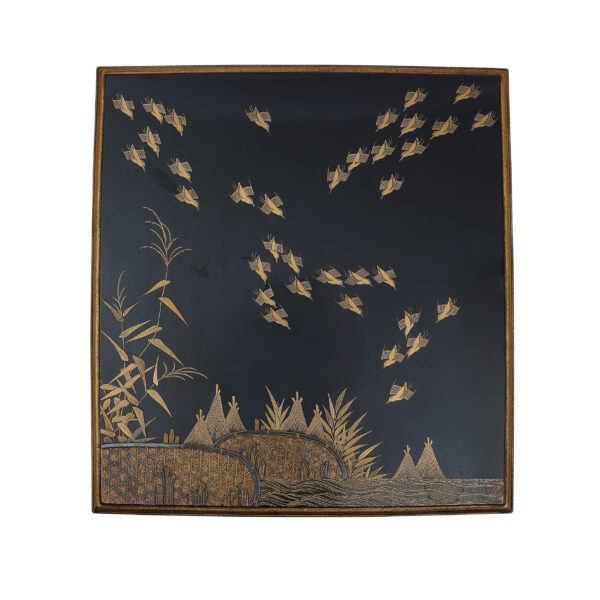 Japanese lacquer box<br>-Makie Suzuri Bako<br> Jakago Chidori Zu (Suzuribako-14) - Image 2
