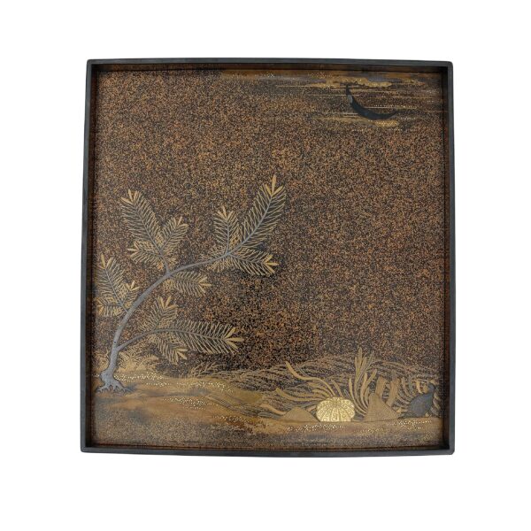 Japanese lacquer box<br>-Makie Suzuri Bako<br> Jakago Chidori Zu (Suzuribako-14) - Image 3