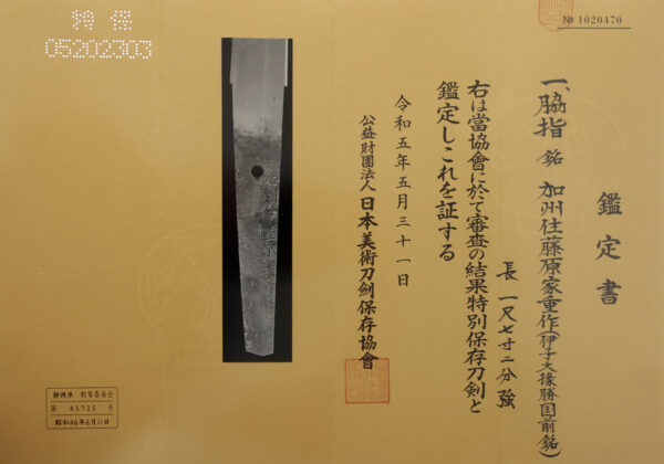 Antique Japanese Sword Wakizashi Signed by Ieshige <br> NBTHK <span style="color: #ff0000;"><strong> Tokubetsu Hozon</strong> </span>Certificate - Image 21