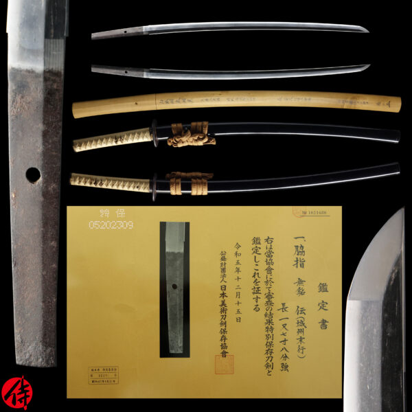 Antique Japanese Sword Wakizashi attributed to Joushu Sueyuki <br> NBTHK <span style="color: #ff0000;"><strong> Tokubetsu Hozon</strong> </span>Certificate