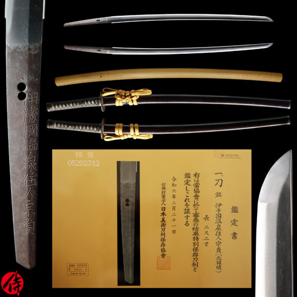 Antique Japanese Sword Katana Signed by Munesada <br>NBTHK<span style="color: #ff0000;"><strong> Tokubetsu Hozon</strong> </span>Certificate