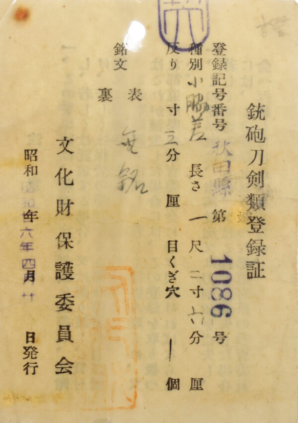 Antique Japanese Sword Wakizashi Attributed to the second-gen Masatsune<br> NTHK Kanteisho Certificate - Image 19