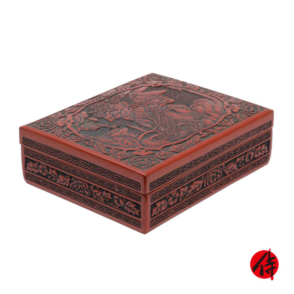 Japanese wooden lacquer box-Sansui Zu<br>(Bunko-12)