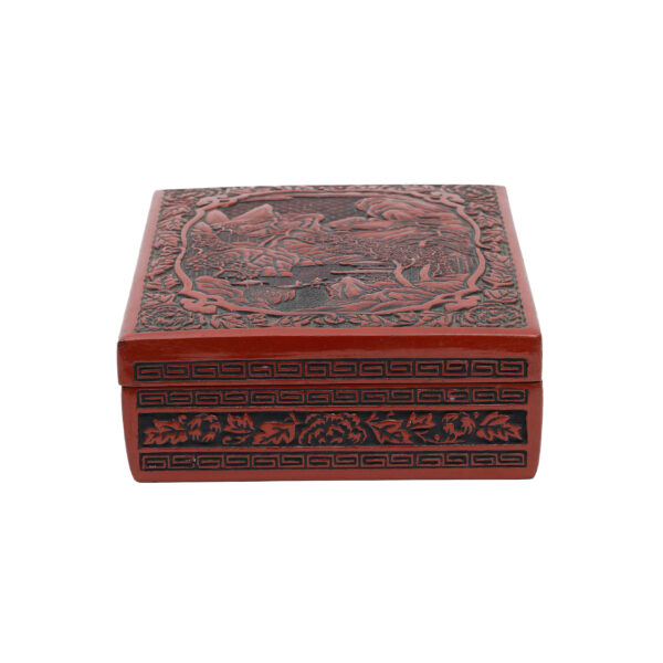 Japanese wooden lacquer box-Sansui Zu<br>(Bunko-12) - Image 2