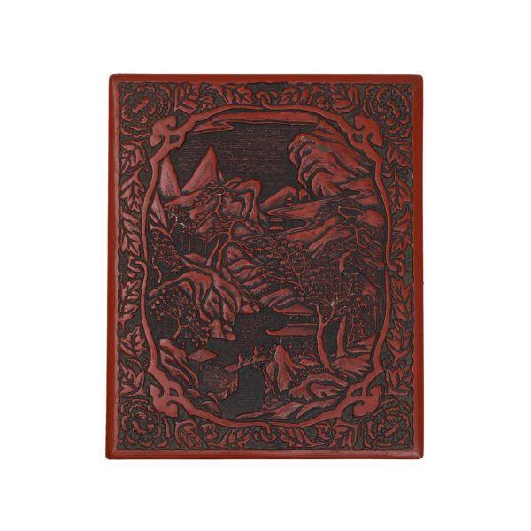 Japanese wooden lacquer box-Sansui Zu<br>(Bunko-12) - Image 6