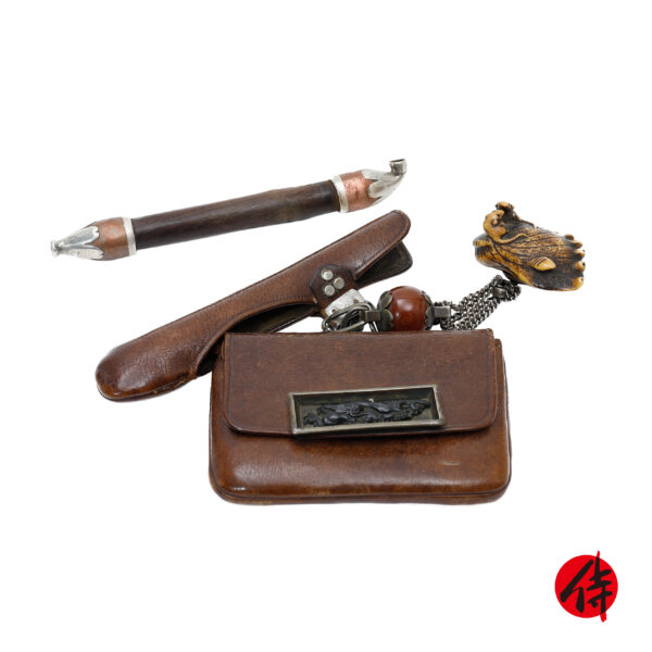 Antique Tobacco Case-Tabaco Ire and Kiseru Set (Kiseru-15)