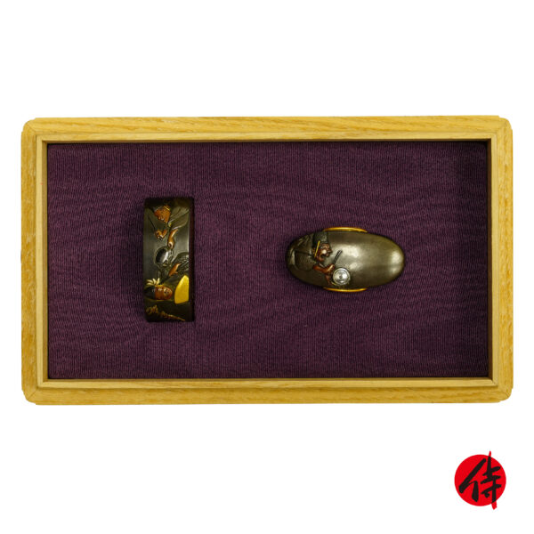 Antique Fuchi Kashira for Samurai Sword with NBTHK <strong><span style="color: #ff0000;">Tokubetsu Hozon</span></strong> Certificate (F-41)