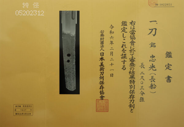 Antique Japanese Sword Katana Signed by Tadamitsu<br>NBTHK<span style="color: #ff0000;"><strong> Tokubetsu Hozon</strong> </span>Certificate - Image 25