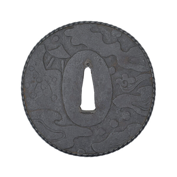 Antique Tsuba for Samurai Sword with NBTHK <strong><span style="color: #ff0000;">Hozon</span></strong> Certificate (T-716) - Image 4
