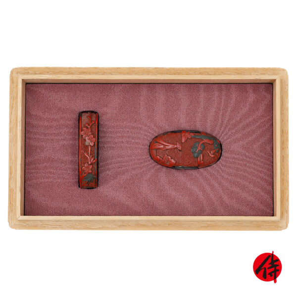 Antique Fuchi Kashira for Samurai Sword with NBTHK <strong><span style="color: #ff0000;">Hozon</span></strong> Certificate (F-42)