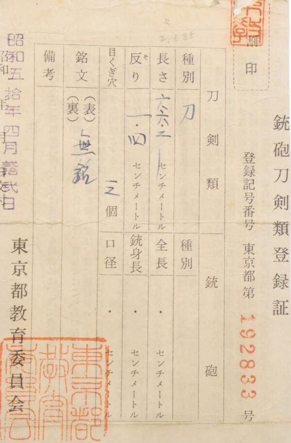 Antique Japanese Sword Katana Attributed to Kanewaka<br>NBTHK Tokubetsu Kichou Certificate - Image 19