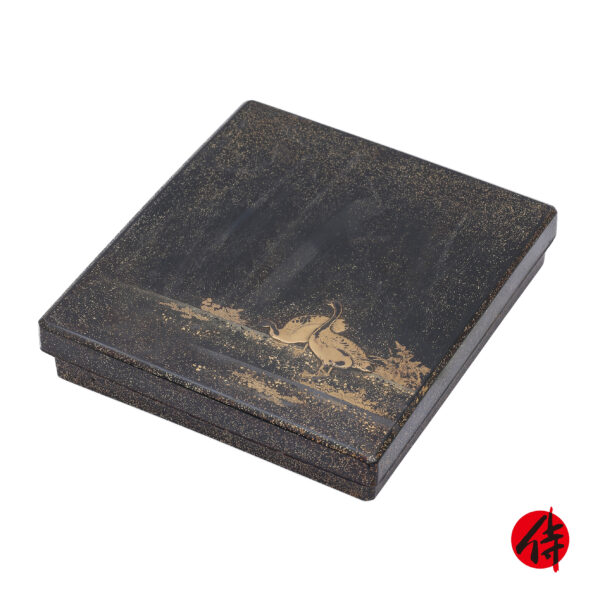 Japanese lacquer box<br>-Makie Suzuri Bako<br> Kari Zu  (Suzuribako-19)