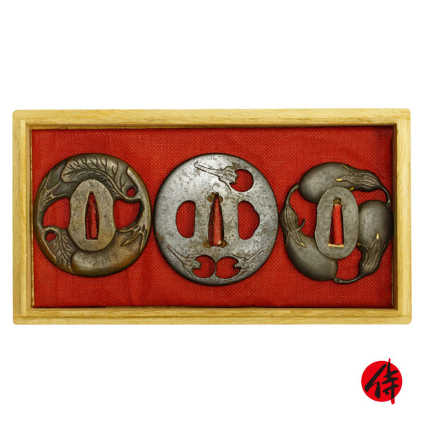 Antique Tsuba Set for Samurai Sword (T-699) - (T-701)