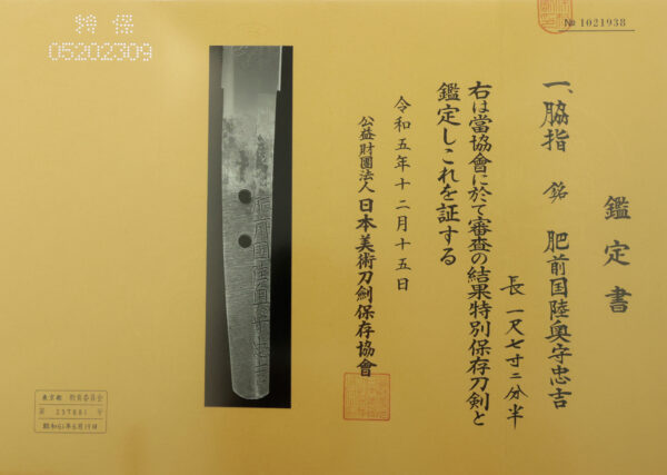 Antique Japanese Sword Daisho Attributed to Kaneharu /Signed by Mutsu no Kami Tadayoshi NBTHK<span style="color: #ff0000;"> Hozon </span>Certificate and<span style="color: #ff0000;"><strong> Tokubetsu Hozon</strong></span> Certificate - Image 50