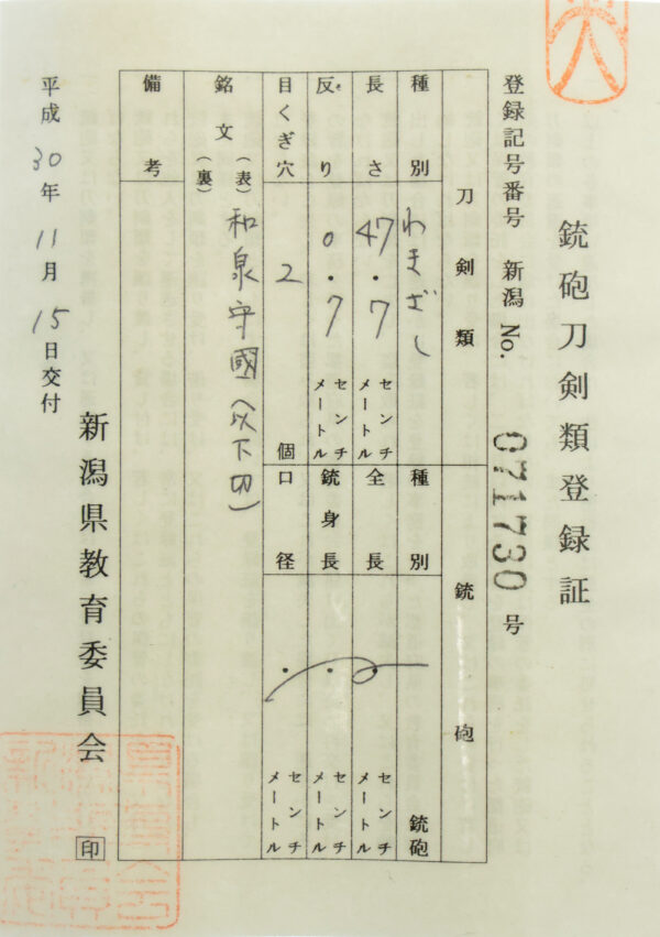 Antique Japanese Sword Wakizashi Signed by Kunisada<br>NBTHK <span style="color: #ff0000;">Hozon </span>Certificate - Image 26