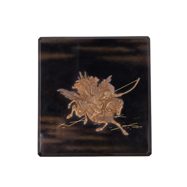 Japanese lacquer box<br>-Makie Suzuri Bako<br> Bajo Musha Zu (Suzuribako-21) - Image 2