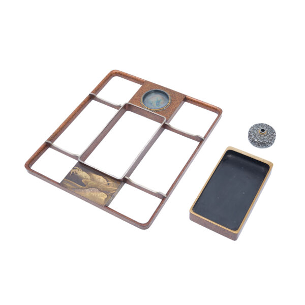 Japanese lacquer box<br>-Makie Suzuri Bako<br> Taki ni Hana Zu (Suzuribako-20) - Image 8