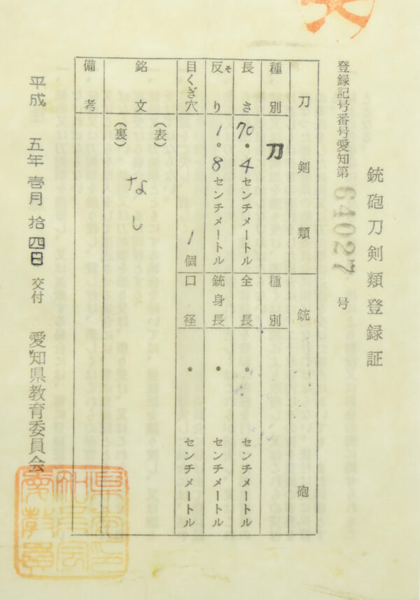 Antique Japanese Sword Katana Attributed to Jumyo<br>NBTHK <span style="color: #ff0000;">Hozon </span>Certificate - Image 23