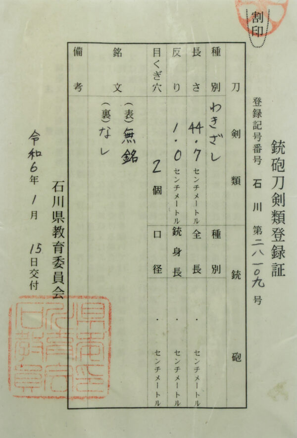 Antique Japanese Sword Wakizashi Attributed to Osafune Norimitsu<br>NBTHK <span style="color: #ff0000;">Hozon </span>Certificate - Image 25