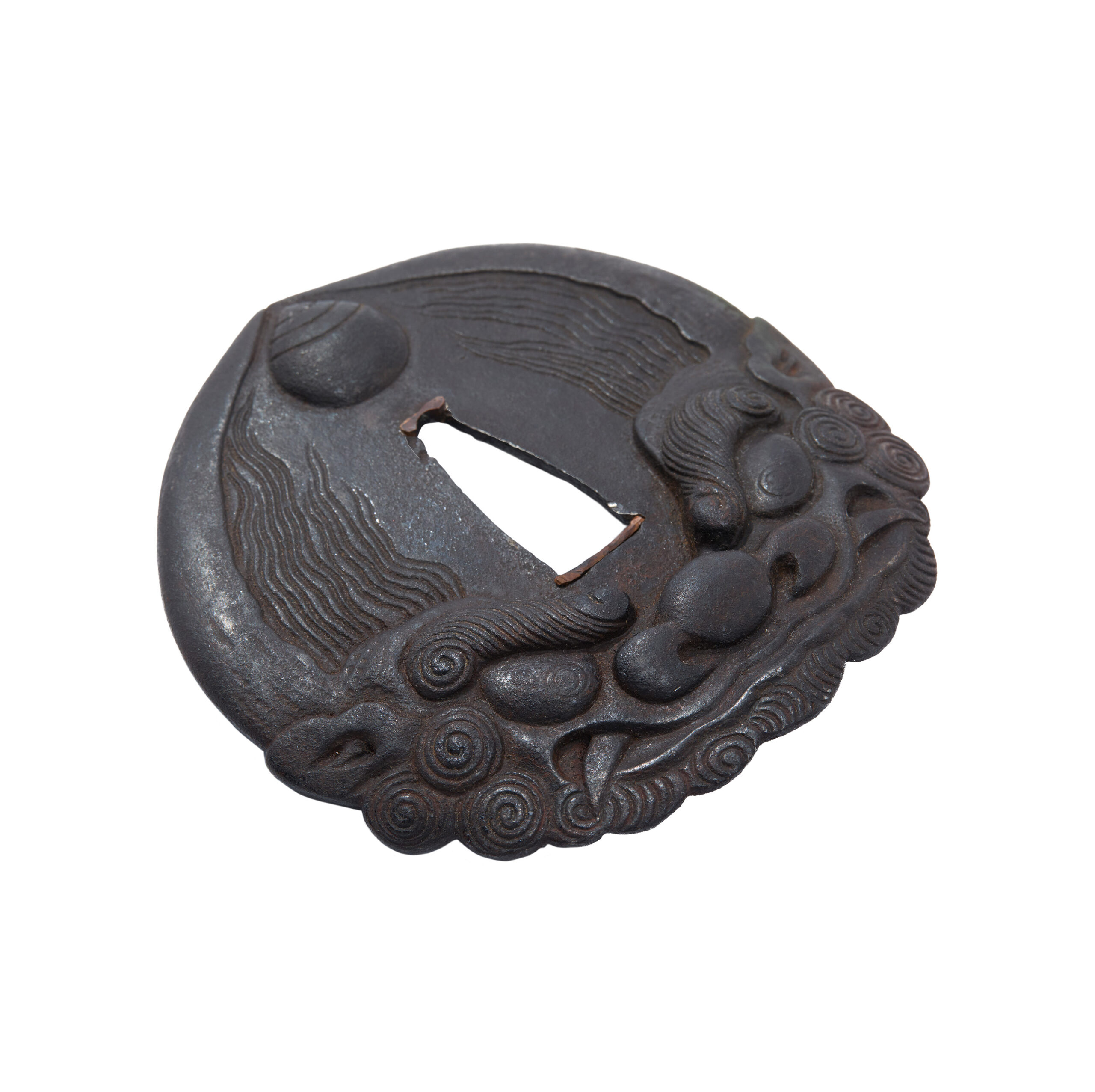 End of Edo period antique Tsuba for Samurai Sword (T-761