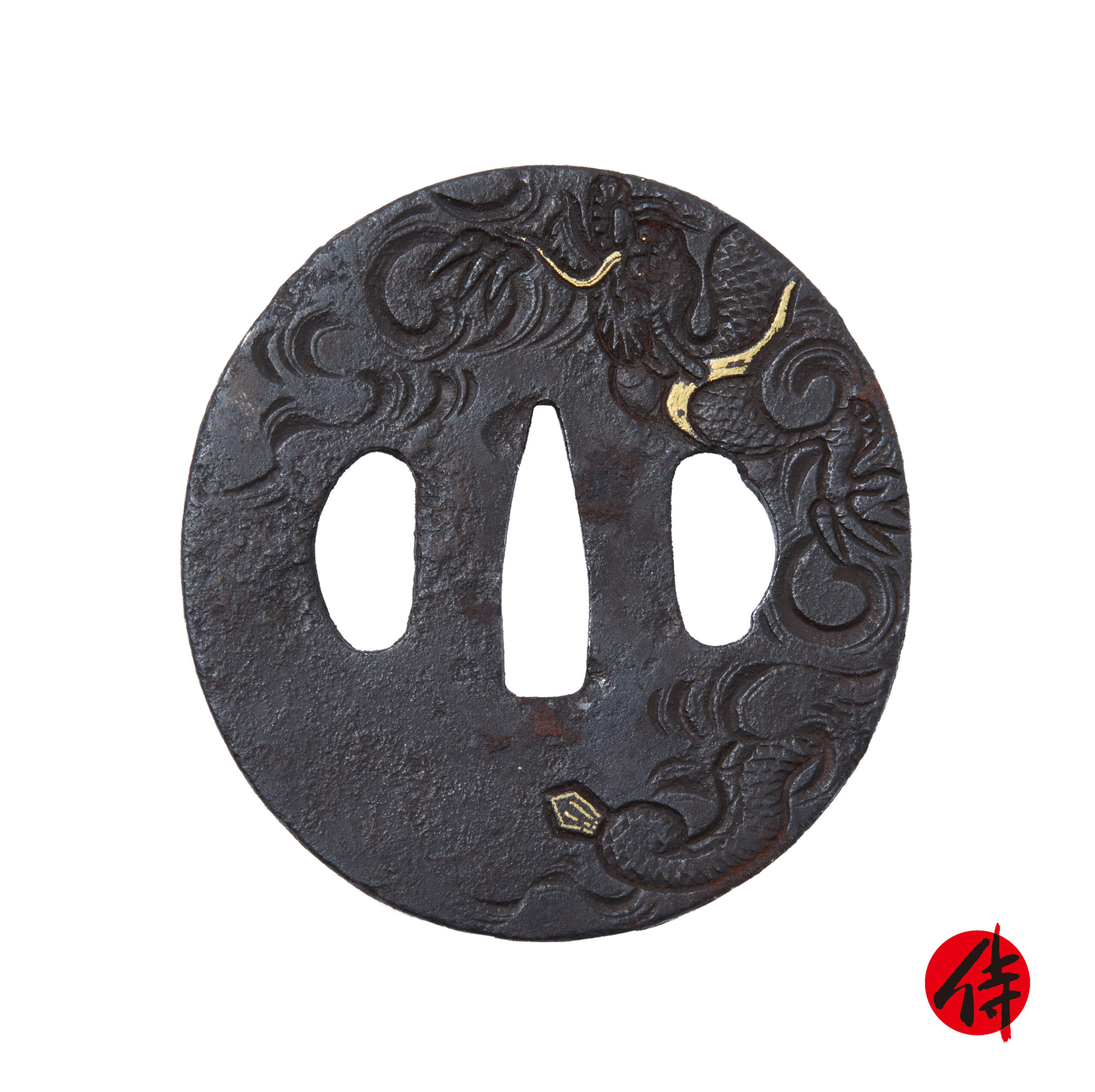 雲と龍の彫刻 鍔セット 雲と龍の彫刻が施された鍔 - メルカリ