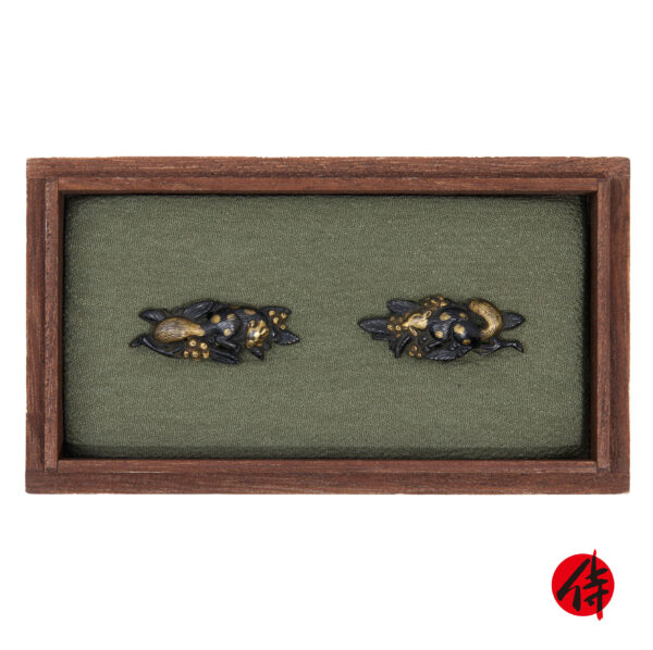 Antique Menuki for Samurai Sword with NBTHK <strong><span style="color: #ff0000;">Hozon</span></strong> Certificate (M-55)