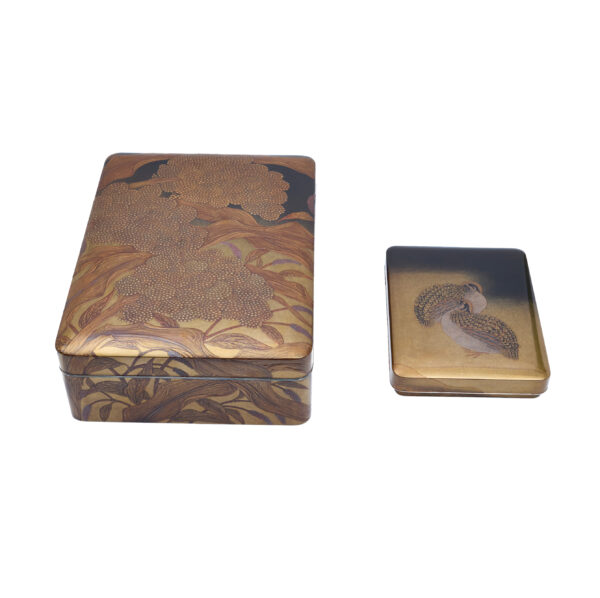 Japanese lacquer box Set<br>-Makie Bunko and Suzuribako<br>Akikusa Zu (Bunko-Suzuri-set 01) - Image 4