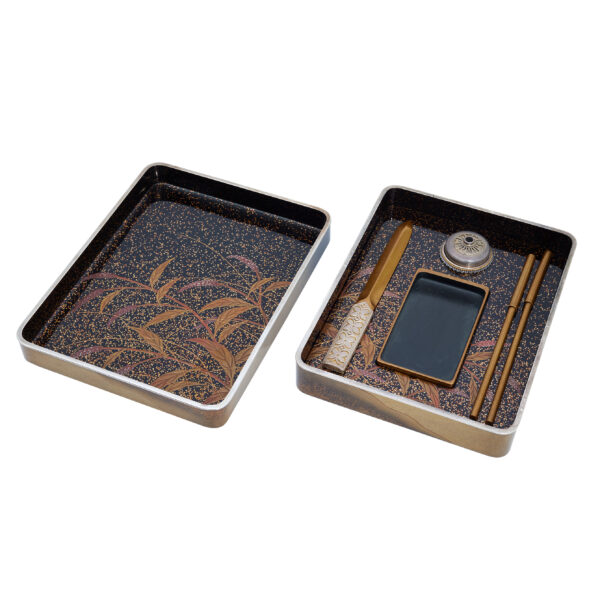 Japanese lacquer box Set<br>-Makie Bunko and Suzuribako<br>Akikusa Zu (Bunko-Suzuri-set 01) - Image 14