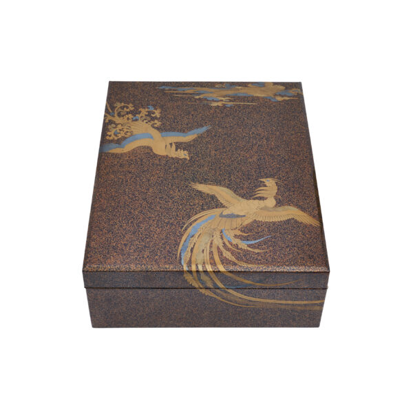 Japanese lacquer box Set<br>-Makie Bunko and Suzuribako<br>Houou Zu (Bunko-Suzuri-set 02) - Image 6