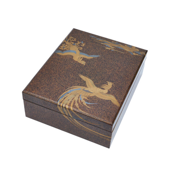Japanese lacquer box Set<br>-Makie Bunko and Suzuribako<br>Houou Zu (Bunko-Suzuri-set 02) - Image 7