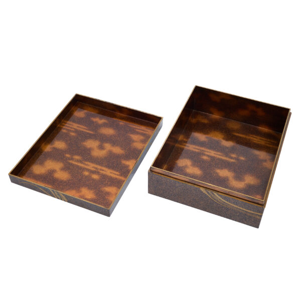Japanese lacquer box Set<br>-Makie Bunko and Suzuribako<br>Houou Zu (Bunko-Suzuri-set 02) - Image 8