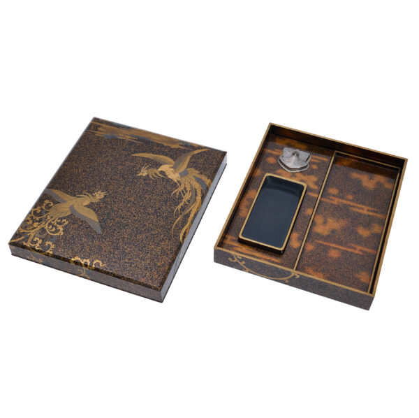 Japanese lacquer box Set<br>-Makie Bunko and Suzuribako<br>Houou Zu (Bunko-Suzuri-set 02) - Image 15