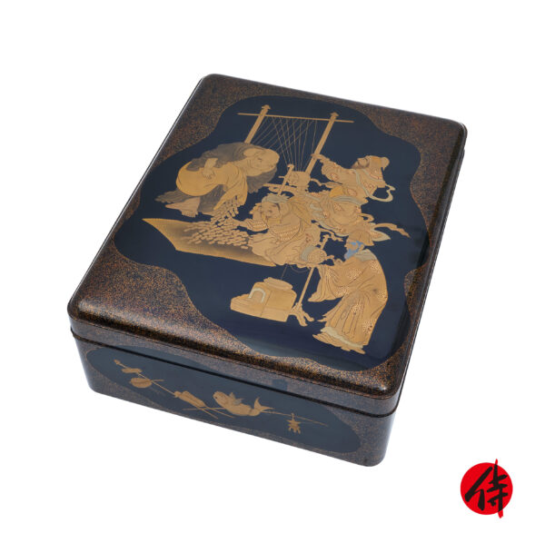 Japanese wooden lacquer box-Shichifukujin Zu<br>(Bunko-16)