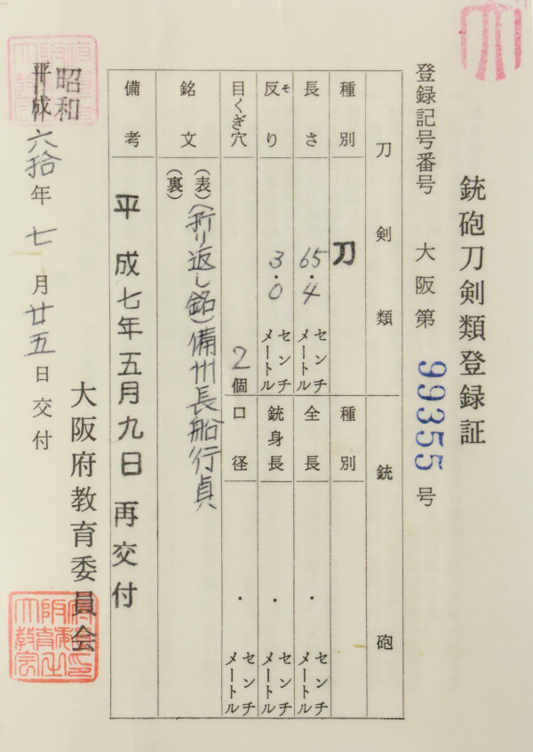 Antique Japanese Sword Katana Signed by Osafune Yukisada<br>NBTHK<span style="color: #ff0000;"><strong> Tokubetsu Hozon</strong> </span>Certificate - Image 23