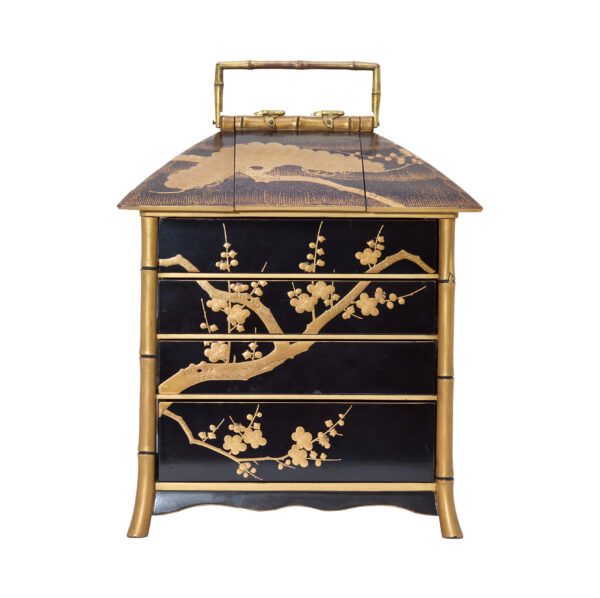 Antique Japanese Lacquer Box<br> (Bento-09) - Image 2