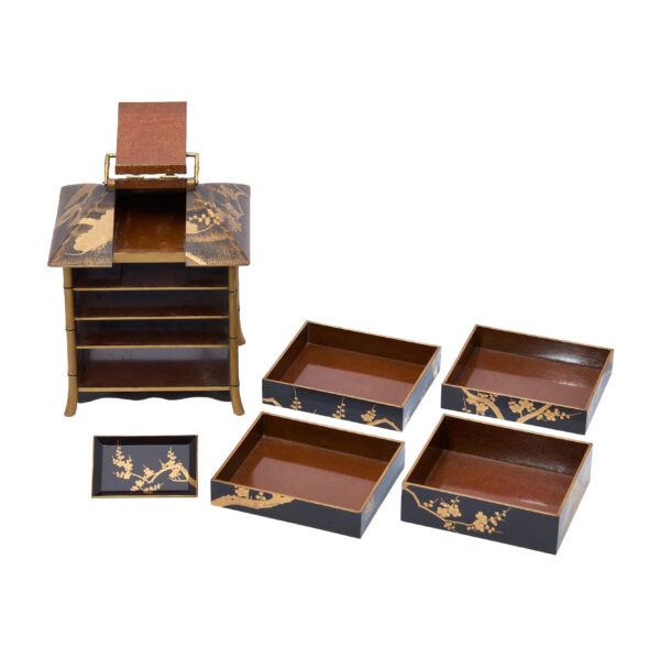 Antique Japanese Lacquer Box<br> (Bento-09) - Image 11