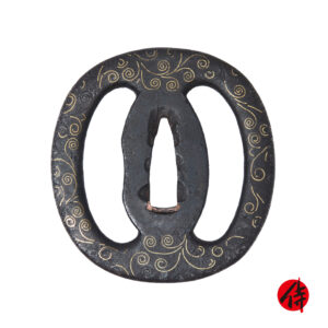 Antique Tsuba for Samurai Sword with NBTHK <strong><span style="color: #ff0000;">Hozon</span></strong> Certificate (T-821)