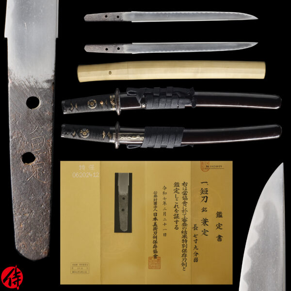 Antique Japanese Sword Tanto Signed by Kanesada<br>NBTHK <span style="color: #ff0000;"><strong> Tokubetsu Hozon</strong> </span>Certificate