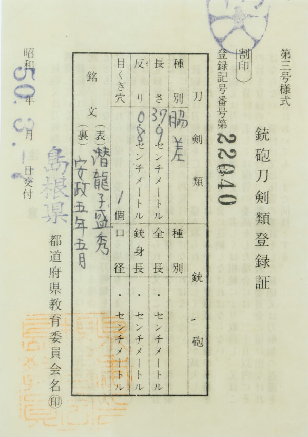 Antique Japanese Sword Wakizashi Signed by Morihide <br>NBTHK <span style="color: #ff0000;">Hozon </span>Certificate - Image 22